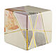 Urna cubo blanca rosa, naranja y gris geométrica 20x20x20 5lt s1