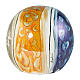 Sphere urn pearl white orange and blue patterns 25 cm 7lt s1