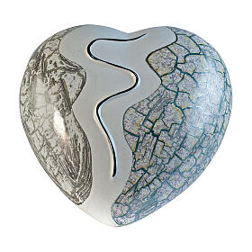 Heart Urn Gray Lilac and Blue Marble Effect 14x30x29 5lt