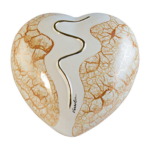 Orange marble effect heart-shaped urn, 5.5x12x11 in, 5L 1