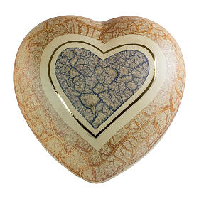 Orange Heart Urn with Blue Marble Effect, 14x30x29 5lt