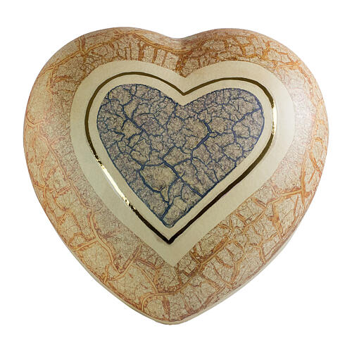 Orange Heart Urn with Blue Marble Effect, 14x30x29 5lt 1