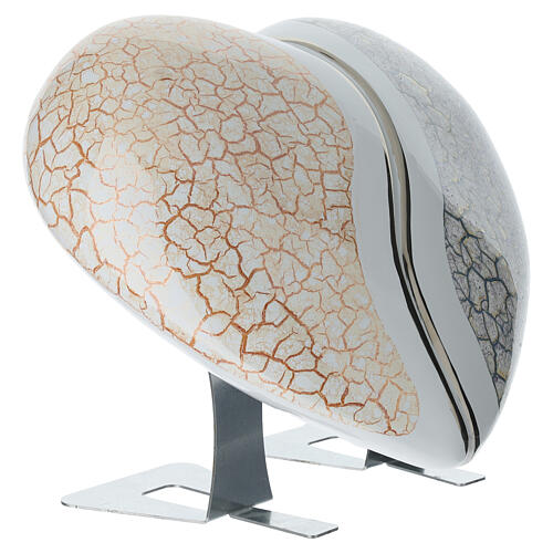 Urna 2 peças coração duplo laranja e azul efeito mármore 15x40x40 cm 10 litros 5