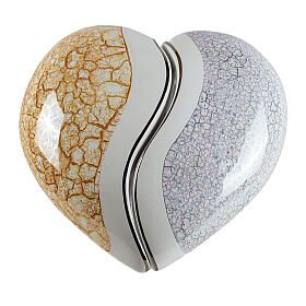 2-piece urn double heart orange and light blue marble effect, 15x40x40 10lt