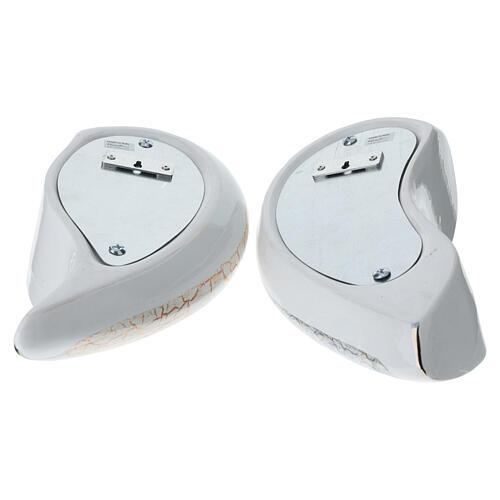 2-piece urn double heart orange and light blue marble effect, 15x40x40 10lt 12