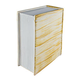 Urna w kształcie książki – żółto-białe poziome linie, 31×26×12 cm, 5 l