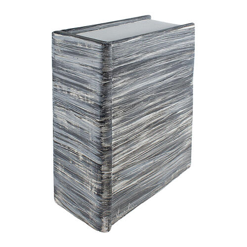 Urna libro líneas horizontales grises y blancas 26x12x31 5lt 1