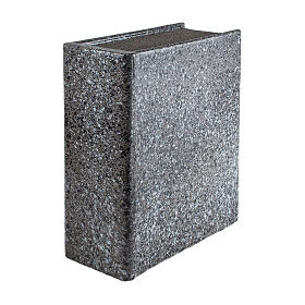 Book cremation urn with gray granulated effect, 26x12x31 5lt