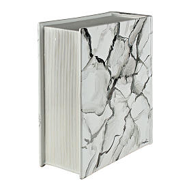 Urne in Buchform, Marmoreffekt mit schwarzen Adern, Keramik – 31x26x12 cm, 5 Liter