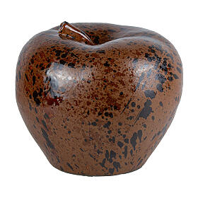 Urna en forma de manzana efecto mármol marrón 24x24 5lt
