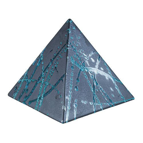 Urna pirámide negra con pinceladas purpurina azul 25x26x26 5lt 1