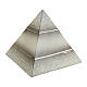 White and beige marbled pyramidal urn with silver lines, 9.8x10.2x10.2 in, 5L s1