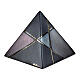 Matte Black Pyramid Urn with Geometric Purple and Blue Design, 25x26x26 5L s1