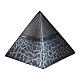Black pyramidal urn with gold line, marble effect, 9.8x10.2x10.2 in, 5L s1