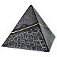 Black pyramidal urn with gold line, marble effect, 9.8x10.2x10.2 in, 5L s1