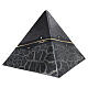 Urna pirâmide preta linha dourada efeito mármore 25x26x26 cm 5 litros s3