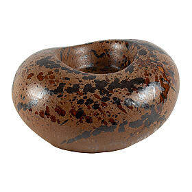 Brown Stone Urn with Bordeaux and Black Dots, 19x30x28 5lt