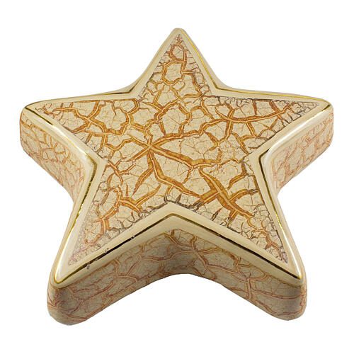 Star urn with ochre marble effect, 12x39x39 5lt 1
