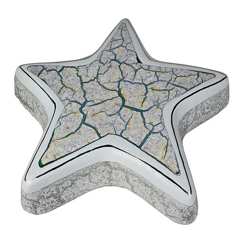 Pearl Gray and Blue Marble Effect Star Urn 12x39x39 5lt 1