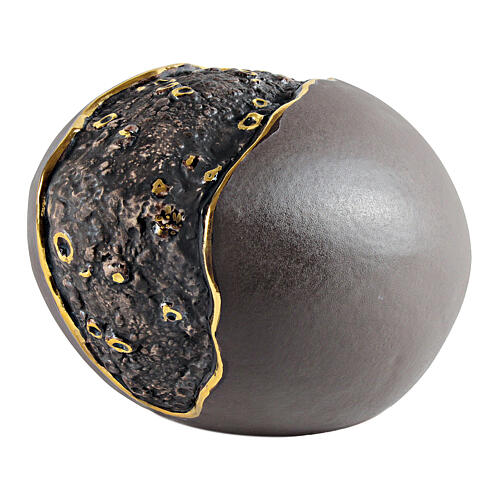 Urna huevo con grieta negro detalle oro 25x35x29 9lt 1