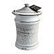 White cylindrical urn with marbled band, 8x12 in, 5L s1