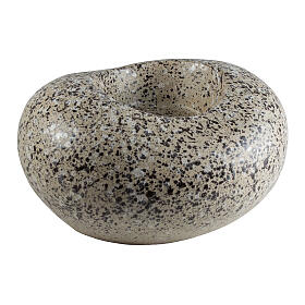Beige Stone Urn with White and Black Dots, 19x30x28 5lt