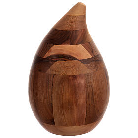 Drop-shaped eco-friendly walnut wood cremation urn