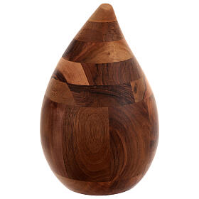 Drop-shaped eco-friendly walnut wood cremation urn