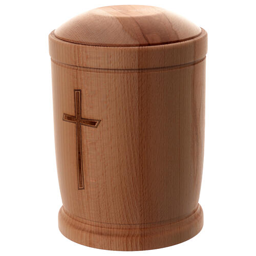 Urna per le ceneri croce legno di faggio ecologico  3