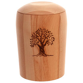 Urne funéraire en bois de hêtre écologique gravure arbre de vie