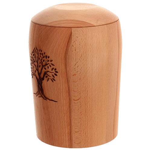 Urna cineraria legno faggio ecologico incisione albero della vita 3
