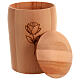 Eco-friendly beech wood cremation urn with rose engraving s2