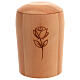 Urna para cenizas madera de haya ecológica grabado rosa s1