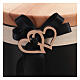 Metal cremation urn with wooden lid, black bow and hearts s4