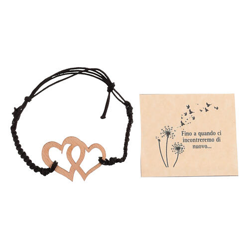 Urna cinerária em metal e tampa de madeira com laço preto e corações 5