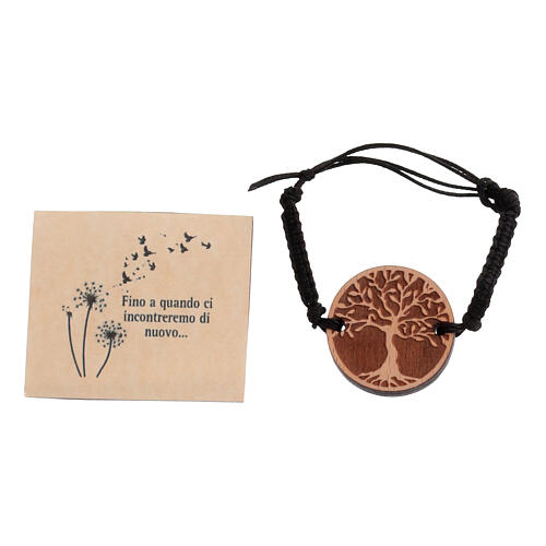Urna para cenizas metal tapa madera árbol de la vida lazo negro 5