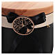 Urna para cenizas metal tapa madera árbol de la vida lazo negro s3
