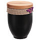 Metal Cremation Urn in Beech Wood Crochet Orchid Detail s1