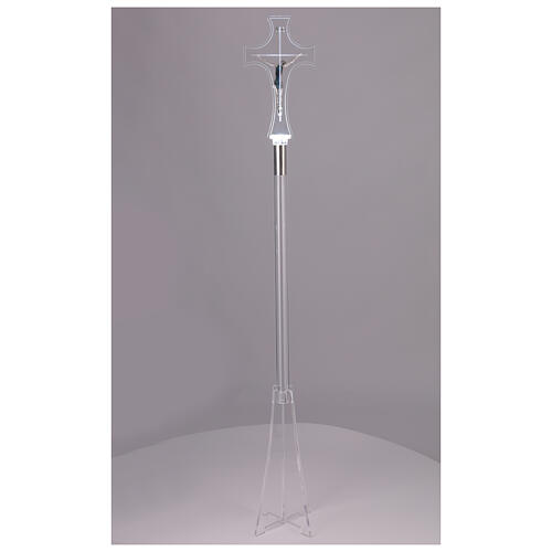 Conjunto fúnebre cruz y candelabros plexiglás iluminación led 7