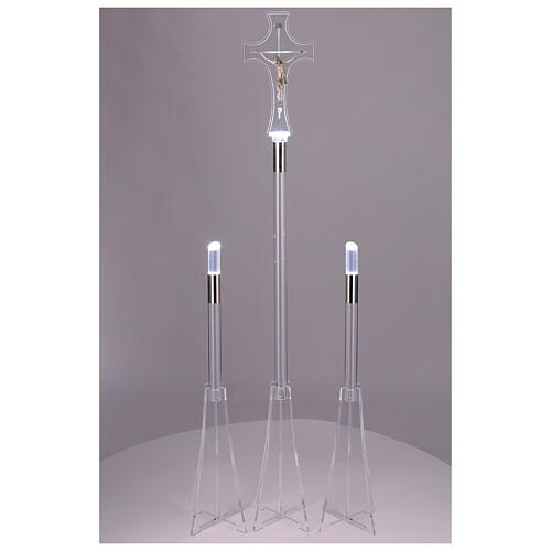 Set camera ardente croce e candelieri plexiglass illuminazione led 1
