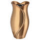 Cemetery flower vase with bronze finish, flower design 30x15 cm s1