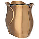 Bronzed flower cemetery vase, 18x20x12 cm s3