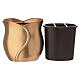 Bronzed flower cemetery vase, 18x20x12 cm s5