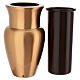 Ground funeral flower vase in bronze finish, 8x4 in s3
