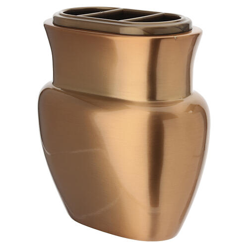 Grab-Blumenschale oval – 20 × 17 cm, Metalllegierung in Bronzeoptik 3