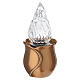 Flower-shaped bronzed cemetery lamp with glass flame protector, 20x10 cm s1