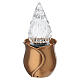 Flower-shaped bronzed cemetery lamp with glass flame protector, 20x10 cm s4