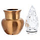 Lampe votive funéraire en bronze à enterrer 20x10 cm s3