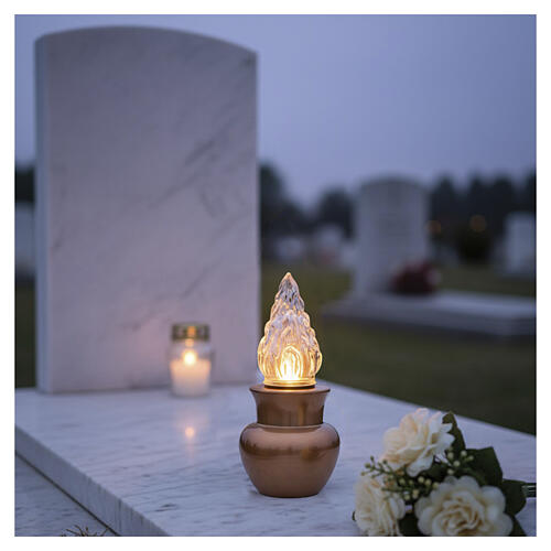 Brązowa lampa wotywna do umieszczenia na gruncie, 20x10 cm 2