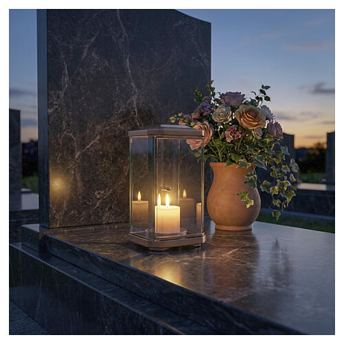 Lámpara de cementerio de suelo bronceada 25 cm 2